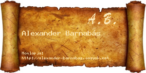 Alexander Barnabás névjegykártya