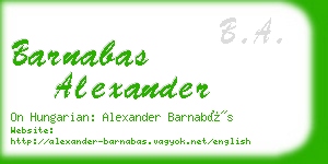 barnabas alexander business card